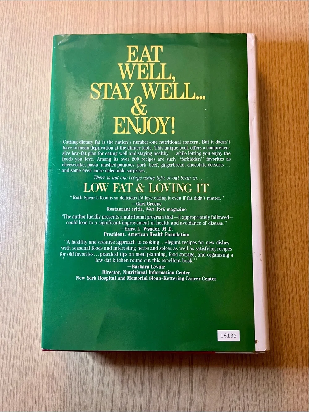Vintage 1991 Low Fat & Loving It Cookbook by Ruth Spear